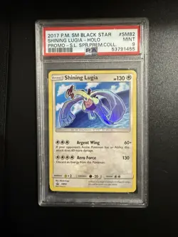 Pokemon TCG Shining Lugia SM82 Holo Promo SM Black Star PSA 9 Card Stock - Image 1