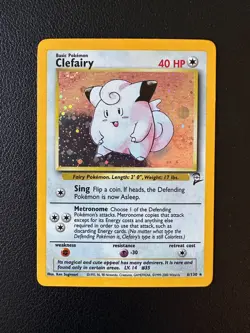 Clefairy Pokemon Card TCG 006/130 Base Set 2 Unlimited Holo - Image 2