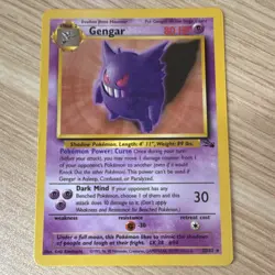 Pokemon Gengar Fossil Rare 20/62 80 HP Nintendo 1999 Pokemon TCG Card Stock Card - Image 1