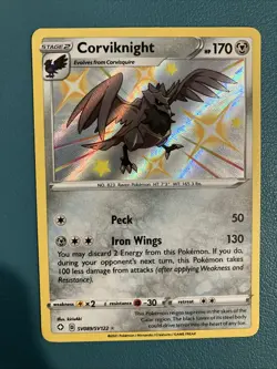 Pokemon TCG Corviknight Shining Fates Holo Card SV089/SV122 Near Mint Condition - Image 1