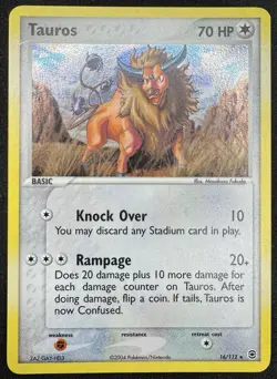 Tauros - FireRed & LeafGreen 16/112 Rare Holo Pokemon TCG MP - Image 1