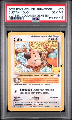 2021 POKEMON CELEBRATIONS CLASSIC COLL #20 CLEFFA-HOLO PSA 10 - Image 1