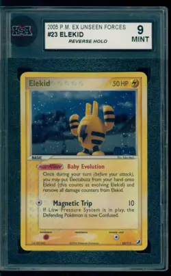 2005 Pokemon EX Unseen Forces #23 Elekid Reverse Holo KSA 9 Mint - Image 1