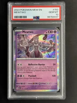 2023 Pokemon 151 Mew #150 Mewtwo Holofoil PSA 10 Gem Mint - Image 1