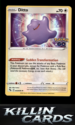 Ditto 053/078 Pokemon Holo Rare Pokemon GO Card NM - Image 1