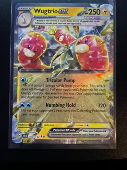 Pokemon TCG Wugtrio ex Scarlet & Violet-Temporal Forces 060/162 Holo Double Rare - Image 1