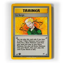 Pokemon - Lt. Surge - 1st Edition - 101/132 - Gym Heroes - Rare Trainer Card - Image 1