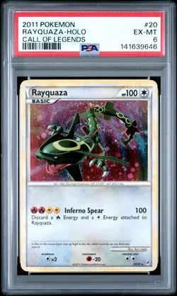2011 POKEMON CALL OF LEGENDS #20 RAYQUAZA-HOLO PSA 6 - Image 1
