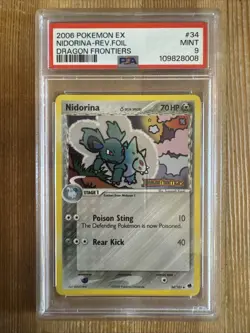 Nidorina 34/101 EX Dragon Frontiers Reverse Holo Stamped Delta Pokemon PSA 9 - Image 1