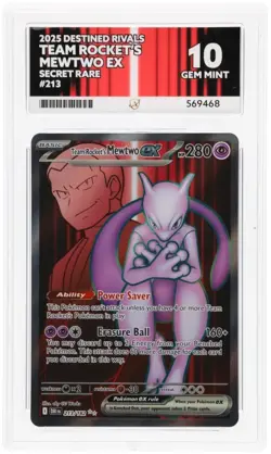 Pokemon TCG Team Rockets Mewtwo EX 213/182 Full Art Destined Rivals ACE 10 - Image 1