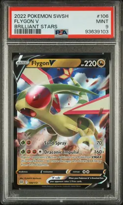 2022 POKEMON BRILLIANT STARS 106 FLYGON V - PSA 9 LOW POP! - Image 1
