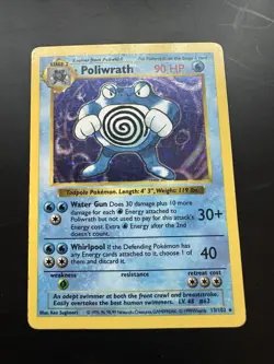 Poliwrath 13/102 Rare Shadowless Holo Base Set 1999 Pokemon TCG - Image 1