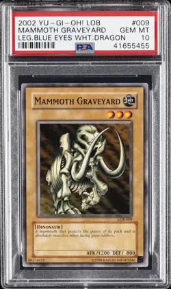 2002 YU-GI-OH! LOB-LEGEND OF BLUE EYES WHITE DRAGON MAMMOTH GRAVEYARD PSA 10 - Image 1