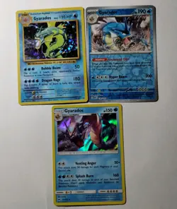 Gyarados Lot of 3 Cards Evolutions 151 Burning Shadows Holo Collection Bundle - Image 1