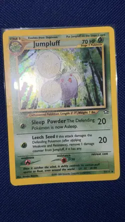 Pokemon TCG Jumpluff Neo Genesis Holo Card 7/111 Unlimited Rare Mint+ - Image 1