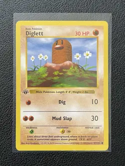 Pokemon TCG Diglett 47/102 1st Edition Base Set (Shadowless) - Image 1