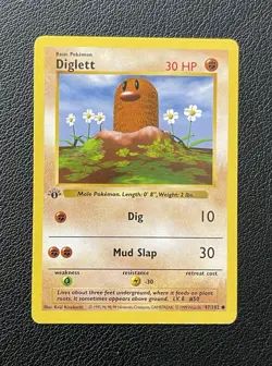 Pokemon TCG Diglett 47/102 1st Edition Base Set (Shadowless) - Image 2