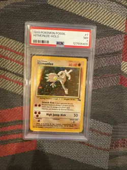 Hitmonlee Holo #7/62 - 1999 Pokemon Fossil - PSA 7 - Image 1