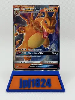Pokemon TCG S&M Hidden Fates Charizard GX SM211 Black Star Promo - Image 1