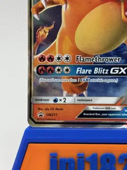 Pokemon TCG S&M Hidden Fates Charizard GX SM211 Black Star Promo - Image 4