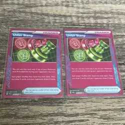 Pokemon Twilight Masquerade UNFAIR STAMP 165/167 x2 - Image 1
