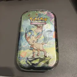 Pokemon TCG Scarlet & Violet Prismatic Evolutions Mini Tin (Leafeon) Sealed - Image 1