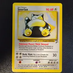Pokemon Snorlax Base Set 2 Non Holo 30/130 With 1999 Snorlax Sticker - Image 3