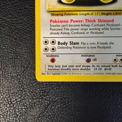 Pokemon Snorlax Base Set 2 Non Holo 30/130 With 1999 Snorlax Sticker - Image 5