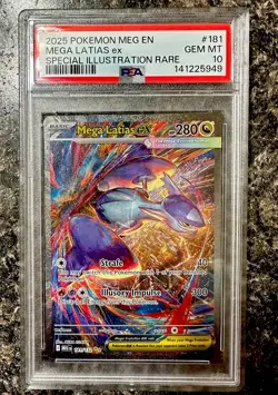 Pokemon Mega Latias ex 181/132 Me01 Special Illustration Rare Holo PSA 10 2025 - Image 1