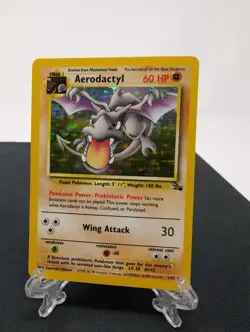 Aerodactyl 1/62 Fossil Holo Authentic Pokemon Card MP Condition - Image 1