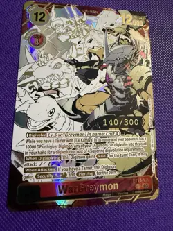 WarGreymon BT14-101 Rare Pull Serial Numbered 140/300 Digimon Card English - Image 1