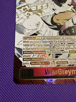 WarGreymon BT14-101 Rare Pull Serial Numbered 140/300 Digimon Card English - Image 5