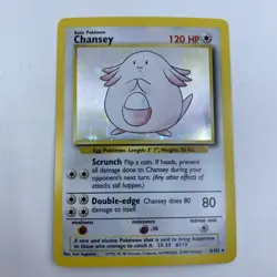 Chansey 3/102 Base Set Unlimited Holo Rare 1999 Pokemon TCG Card LP - Image 1