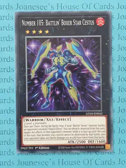 LD10-EN042 Number 105: Battlin' Boxer Star Cestus Yu-Gi-Oh Card 1st Edition New - Image 1