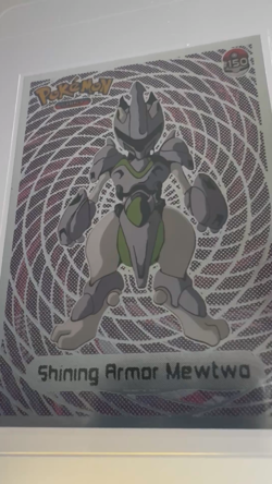 💥 Shiny Mewtwo ARMOR Pokemon Vintage Art CARD Metallic Foil Collectible NM💥 - Image 2