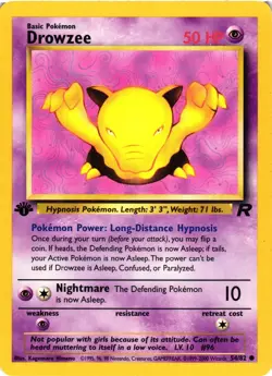 Pokemon TCG Drowzee Team Rocket 54/82 Regular 1st Edition Common LP - Image 1