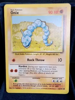 Pokemon TCG Onix 56/102 Base Set English Vintage 1999 - Image 1
