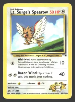 Lt. Surge's Spearow Gym Heroes #083/132 Pokemon - Image 1