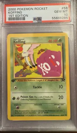 Koffing 2000 Pokemon Team Rocket 1st edition PSA 10 - Image 1