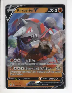 RHYPERIOR V DARKNESS ABLAZE ULTRA RARE FULL ART HOLO-FOIL POKEMON 095/189 NM/M - Image 1