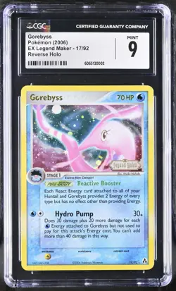 Pokemon Gorebyss 17/92 Reverse Holo EX Legend Maker - CGC 9 - Image 1