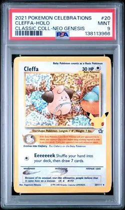 2021 Pokemon Celebrations Classic Collection #20 Cleffa-Holo PSA9 - Image 1