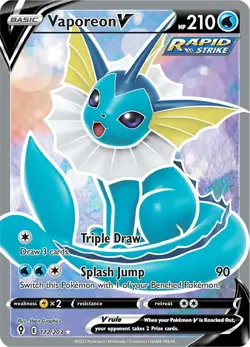 Holofoil - Vaporeon V (Full Art) - 172/203 / NM / English Pokemon TCG - Image 1