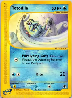 Totodile 135/165 Common Expedition Base Set Pokemon LP - Image 1