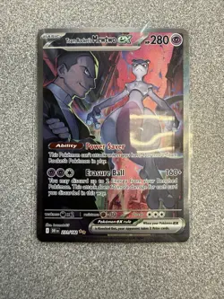 Pokemon Team Rocket's Mewtwo ex 231/182 -Destined Rivals- Full Art Holo SIR EX - Image 2