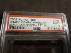 2003 YuGiOh Magician's Force CHAOS COMMAND MAGICIAN MFC-068 Ultra Rare 1st PSA 9 - Image 3