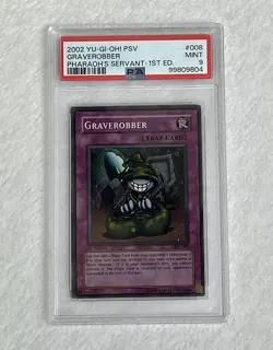 PSA 9 MINT 2002 YU-GI-OH! PSV Graverobber Pharaoh's Servant 1st Edition 008 - Image 1