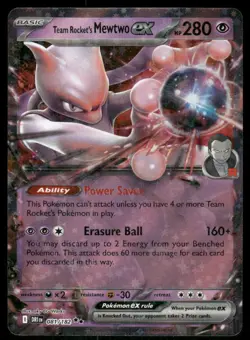 Team Rocket's Mewtwo EX 081/182 Double Rare Holo Pokemon TCG trading card - Image 1