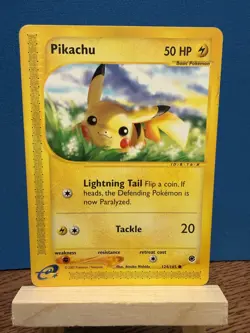 Pokemon TCG Expedition Pikachu Card 124/165 Vintage LP E-Reader - Image 1