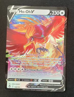 Ho-Oh V 140/195 Silver Tempest Ultra Rare Holo Pokemon TCG Card NM - Image 1
